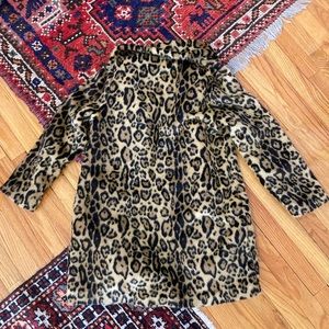 ASOS Leopard Print Fur Swing Coat
